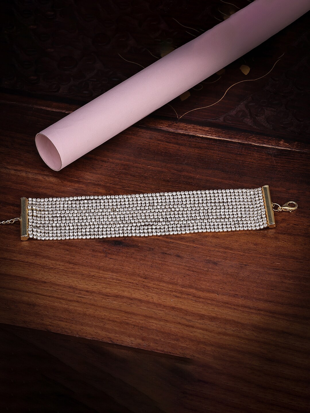 

Sukkhi Gold-Plated Stone-Studded Adjustable Wraparound Bracelet
