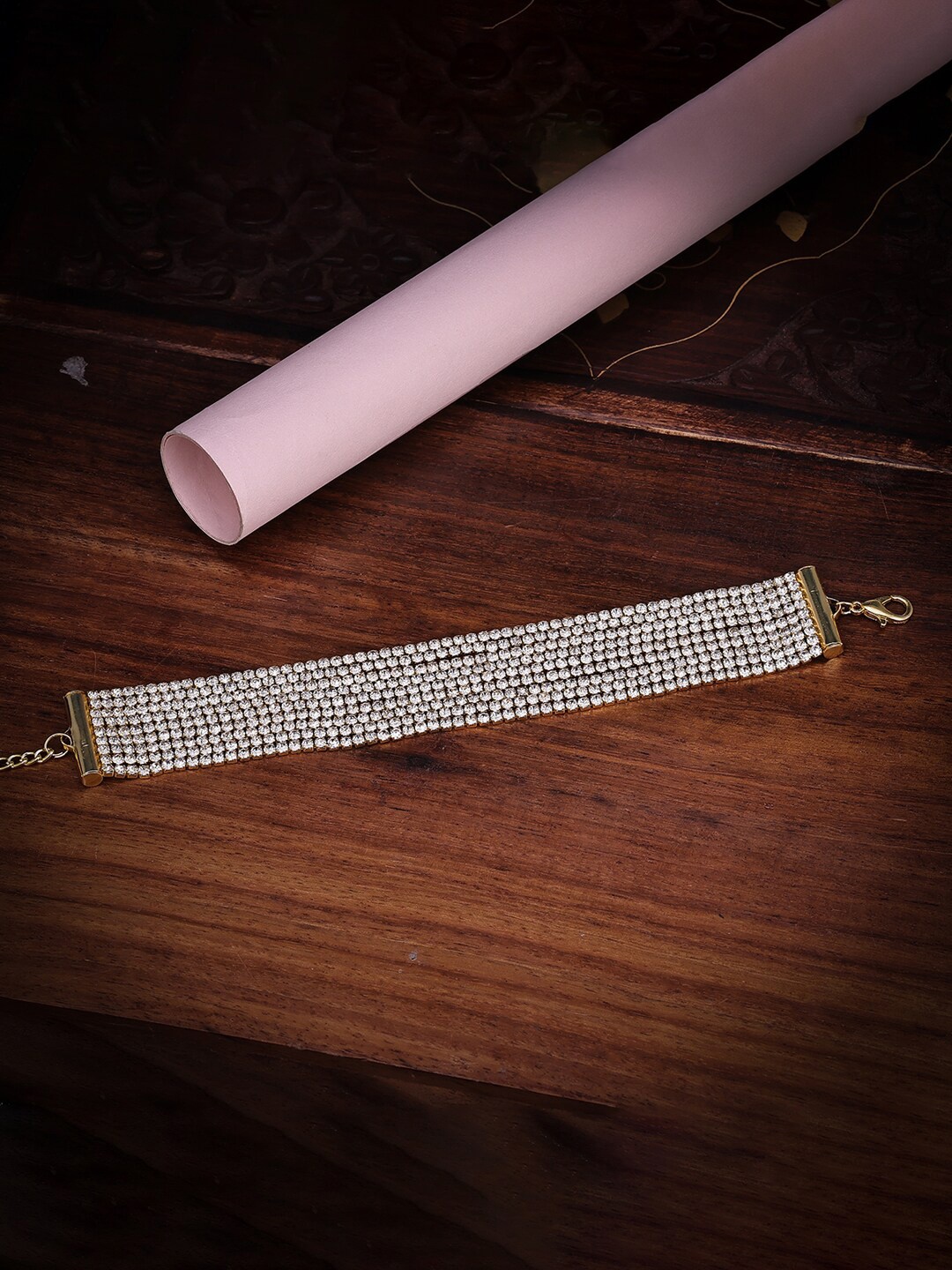 

Sukkhi Gold-Plated Stone-Studded Wraparound Adjustable Bracelet