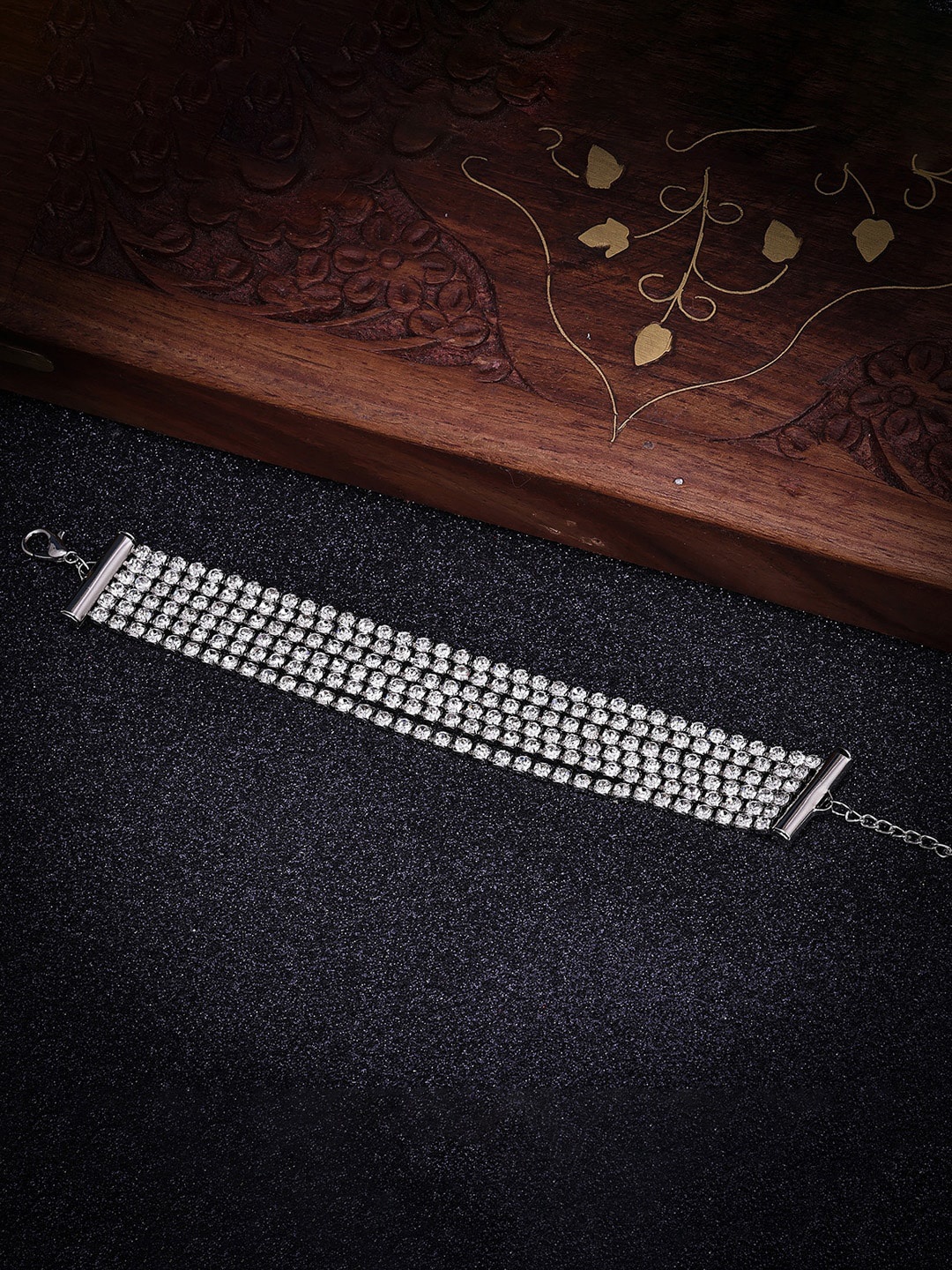 

Sukkhi Women Rhodium-Plated Link Bracelet, Silver