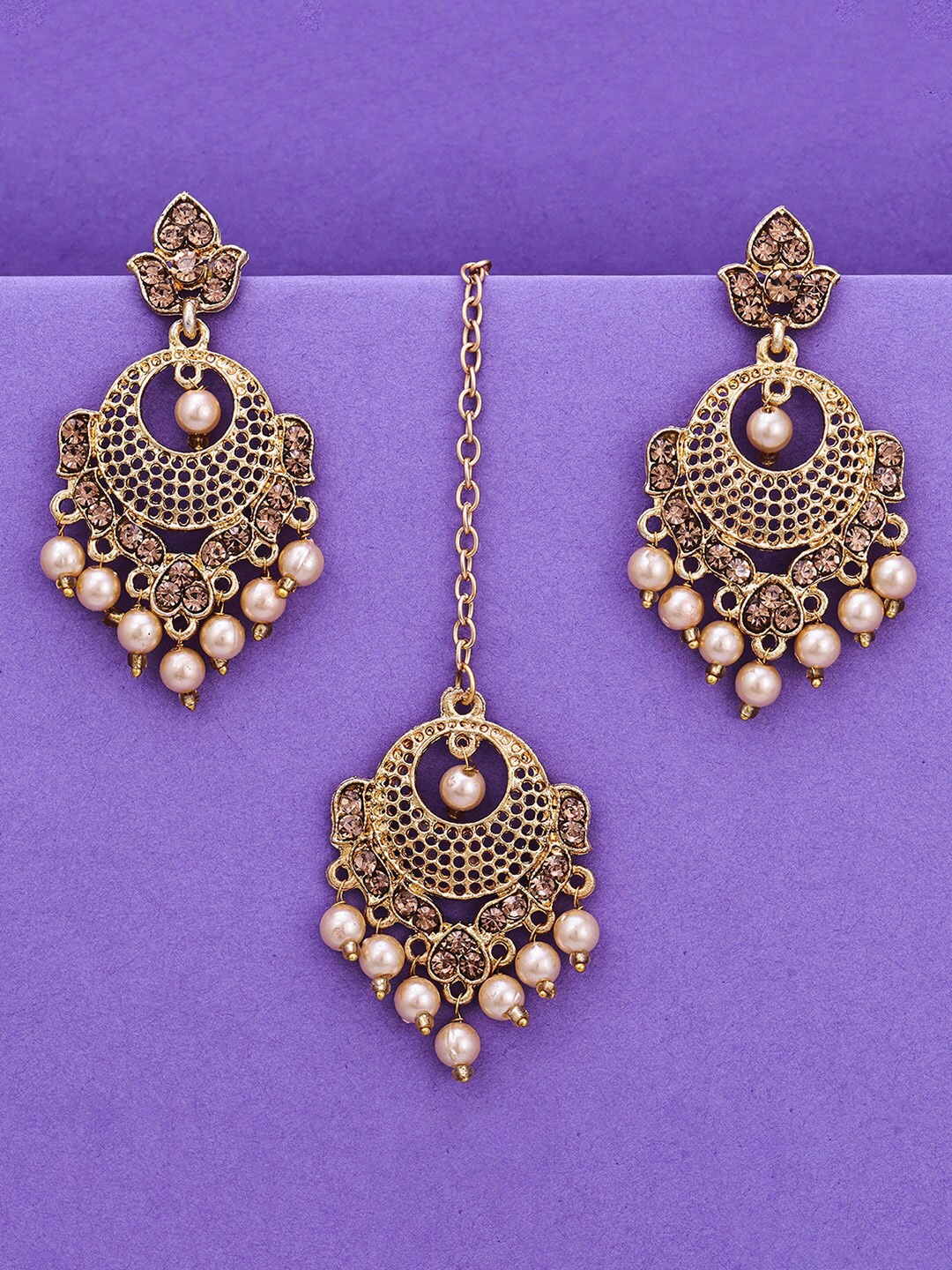 

Sukkhi Gold-Plated AD Stone Stubbed Jewellery Set