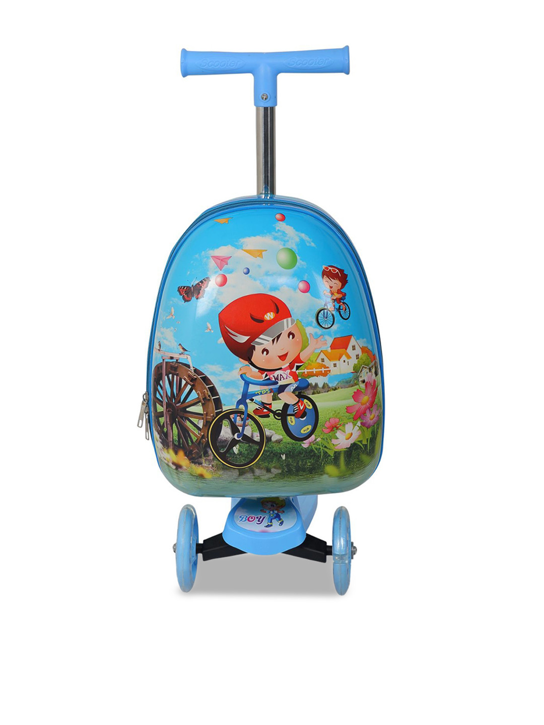 

Polo Class Printed Hard-Sided Cabin Trolley Bag With Skater, Blue
