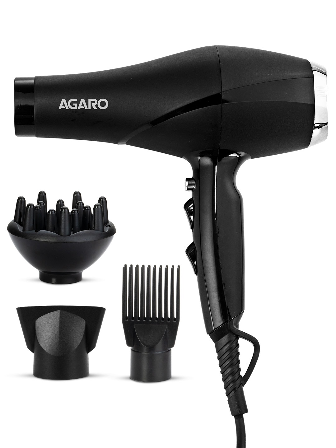 

Agaro HD-1120 Professional 2000 Watts Hair Dryer with 3 Temperature Settings - Black