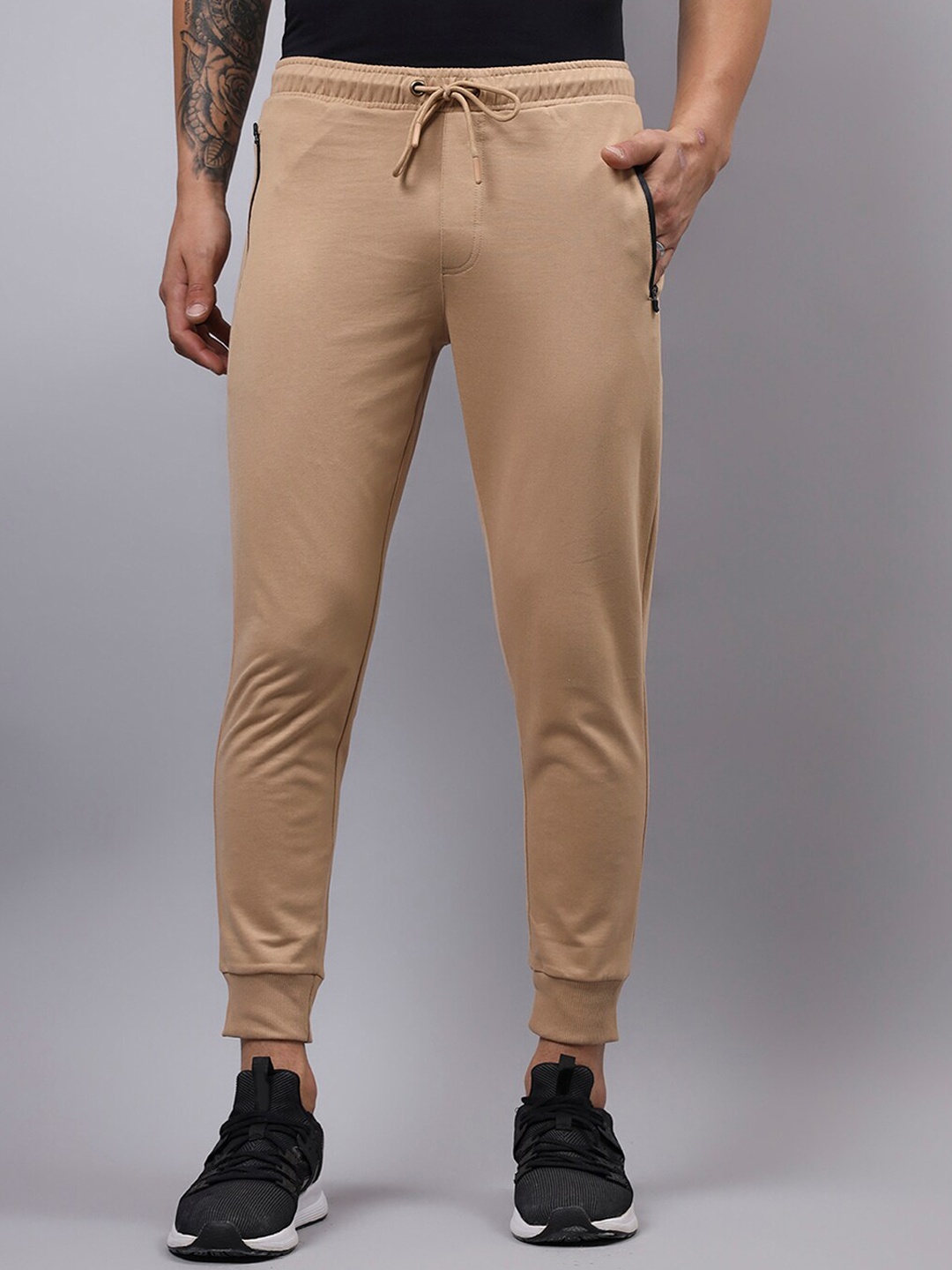 

Bewakoof Men Camel Brown Cotton Running Joggers