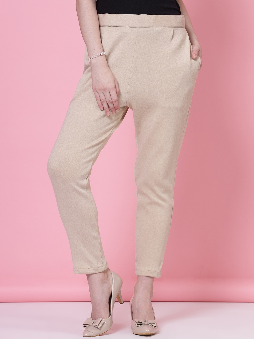 

Clora Creation Women Beige Smart Easy Wash Trousers