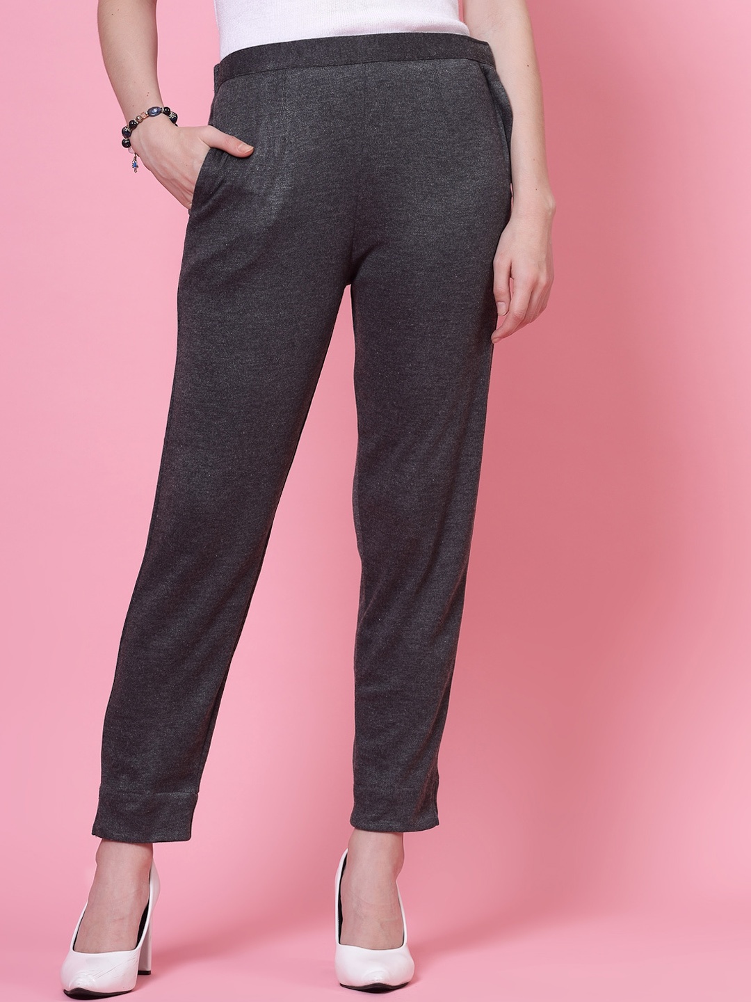 

Clora Creation Women Grey Smart Easy Wash Trousers