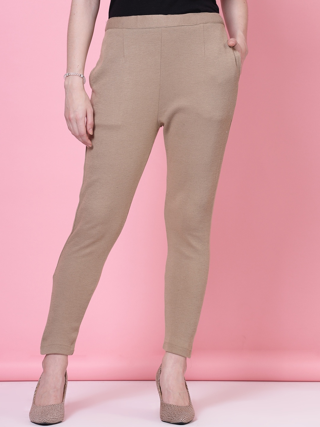 

Clora Creation Women Beige Smart Easy Wash Trousers