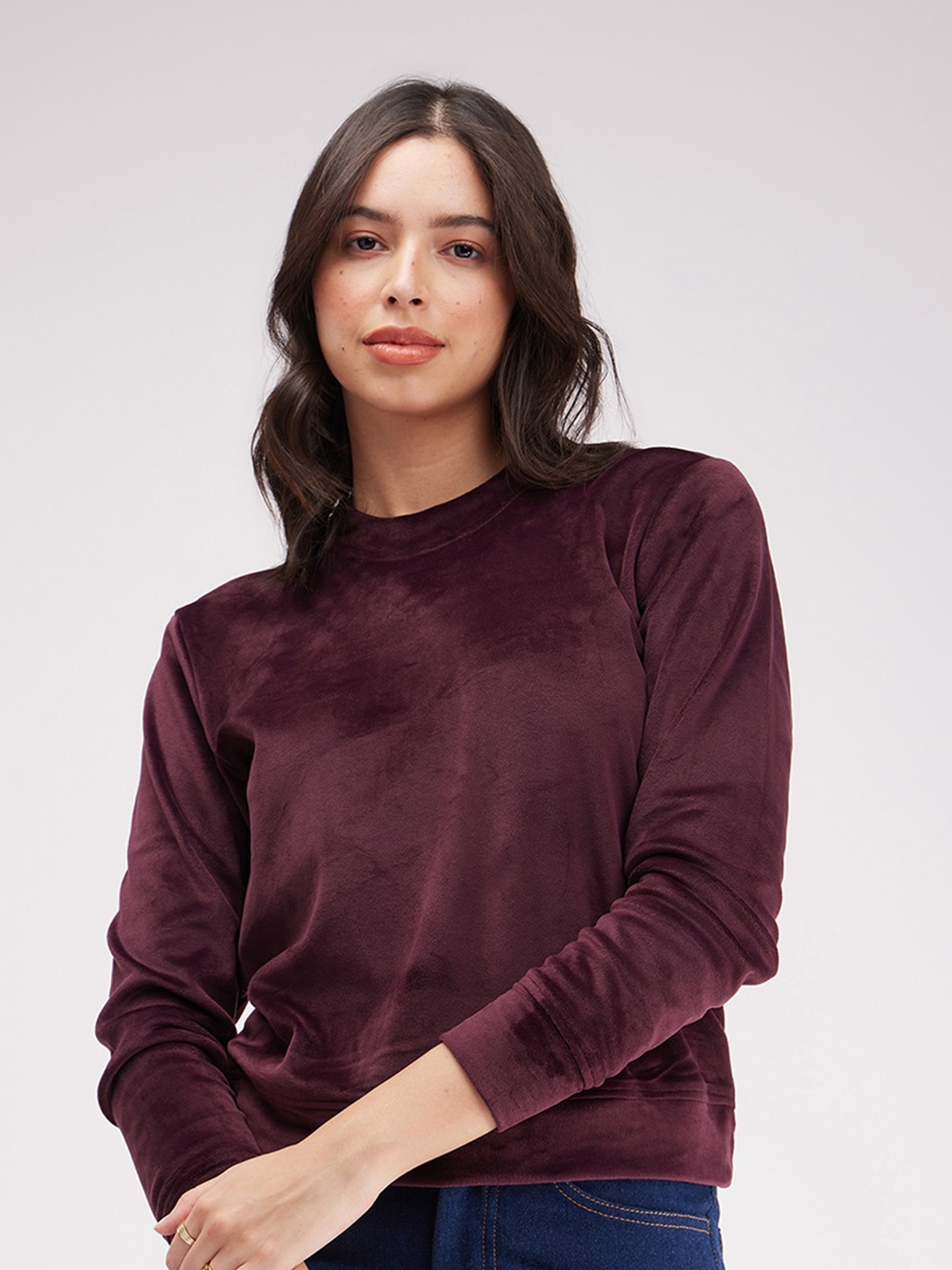 

FableStreet Round Neck Rapid-Dry Fleece Pullover, Maroon