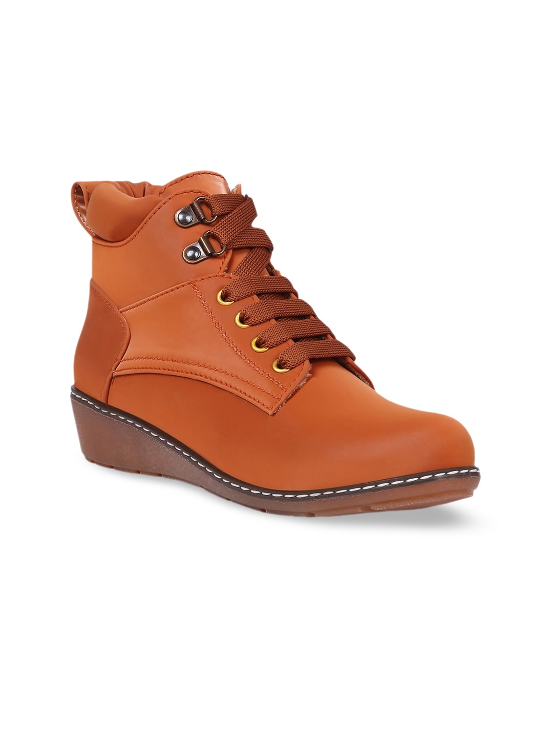 

The Roadster Lifestyle Co. Women Tan Brown Mid Top Wedges Regular Boots