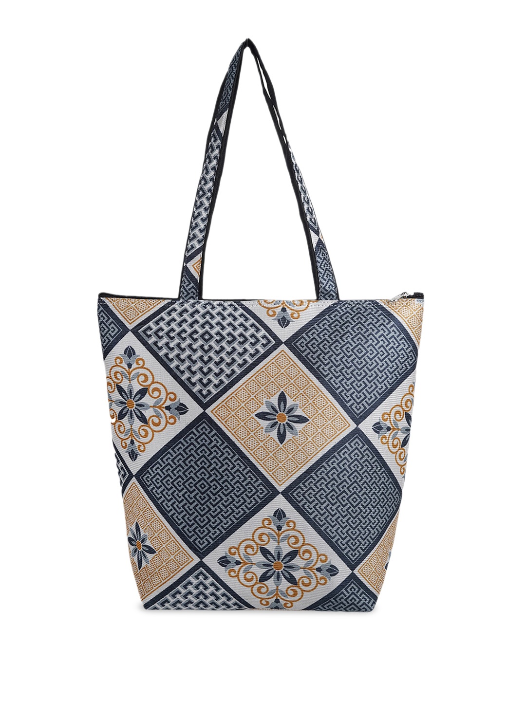 

CIMONI Ethnic Motif Printed Structured Shoulder Bag, Navy blue