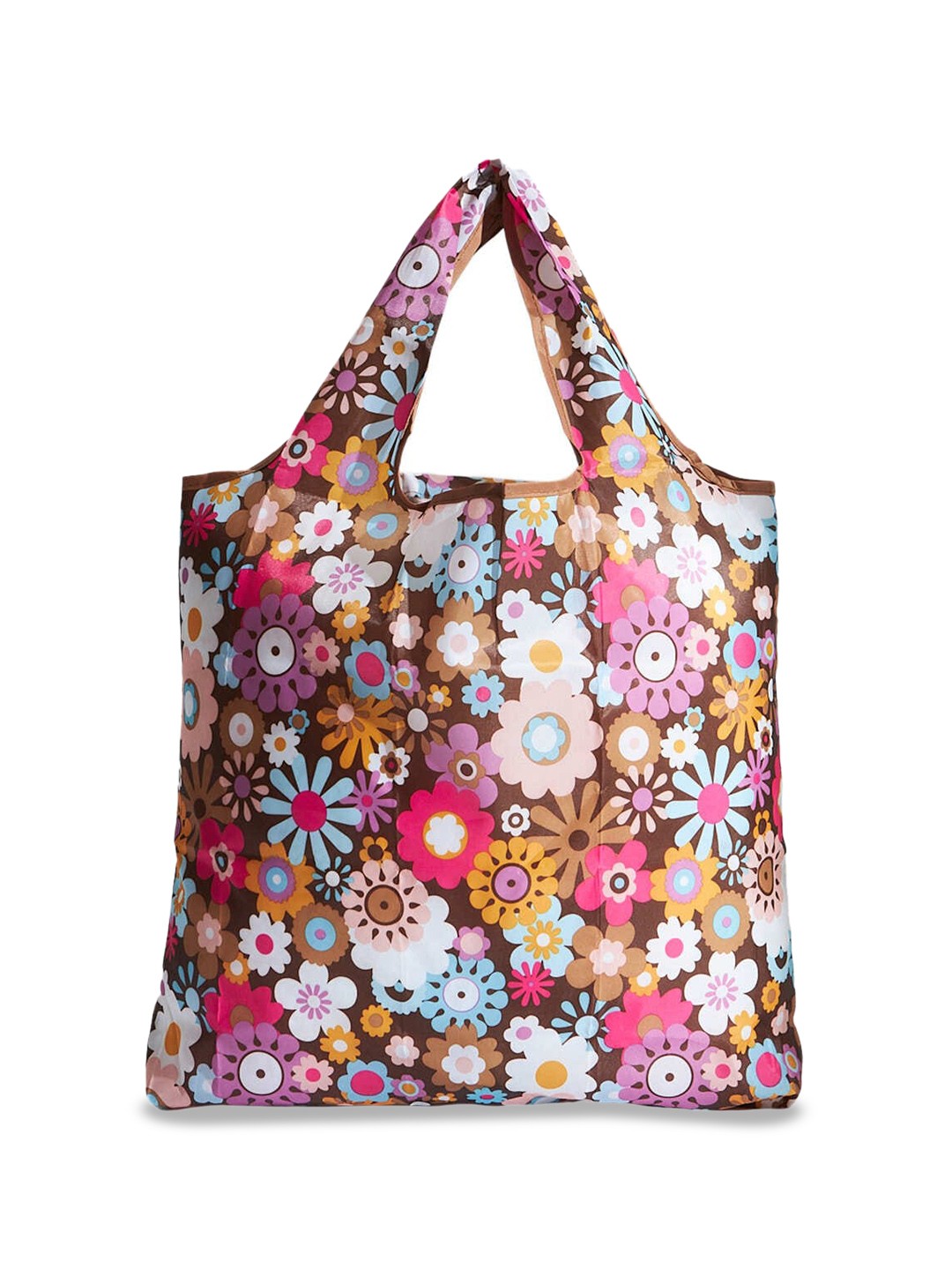 

TEAL BY CHUMBAK Floral Printed Oversized PU Tote Bag, Brown