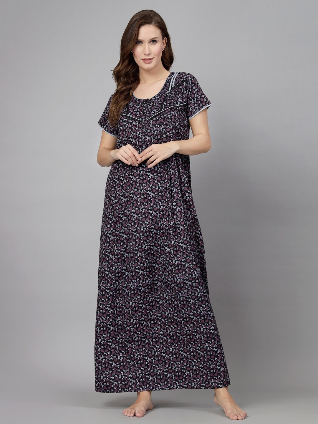 

Sweet Dreams Floral Printed Maxi Nightdress, Black