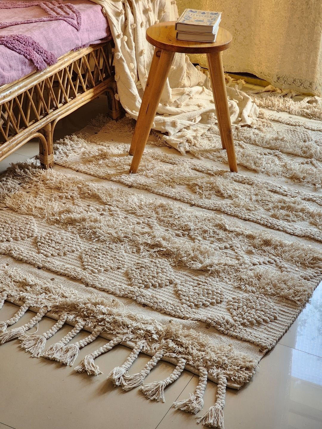 

HYPPY Beige Braided Cotton Rectangular Tufted Rug