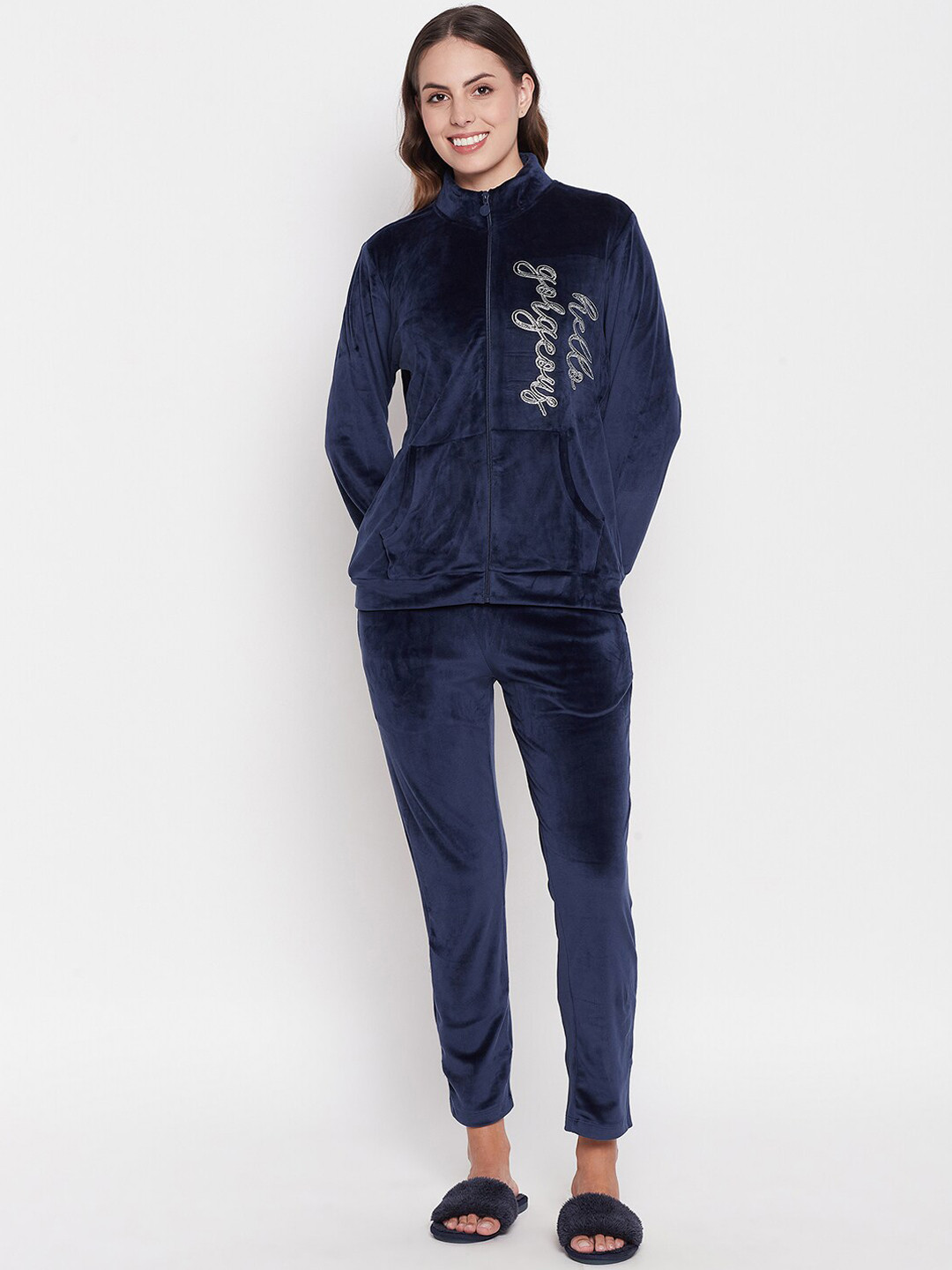 

MADAME M SECRET High Neck Sweatshirt With Trousers, Navy blue