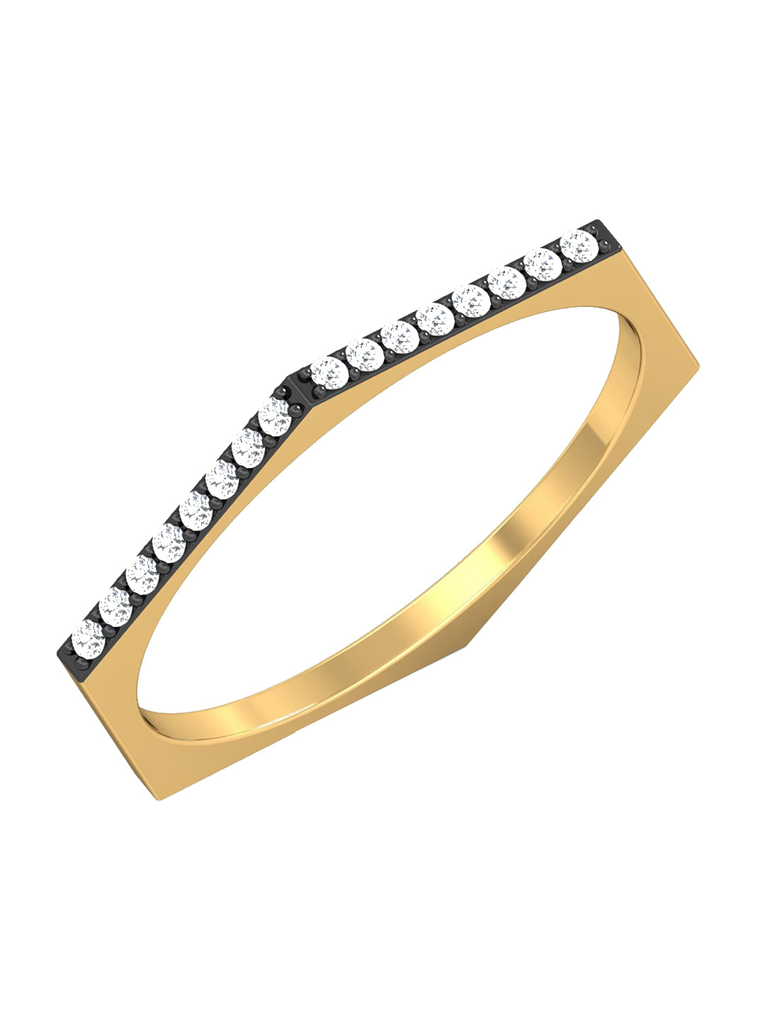 

KUBERBOX Elite Geometrical 18KT Gold Diamond Ring -1.36 gm