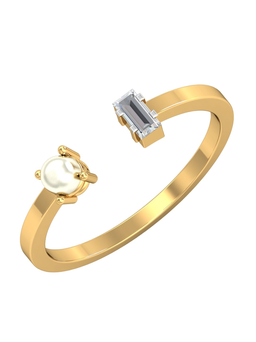 

KUBERBOX Trendy Open 18KT Gold Diamond Ring-1.55gm