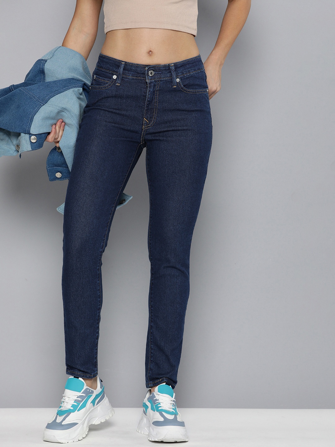 

Levis Women 711 Skinny Fit Stretchable Jeans, Blue