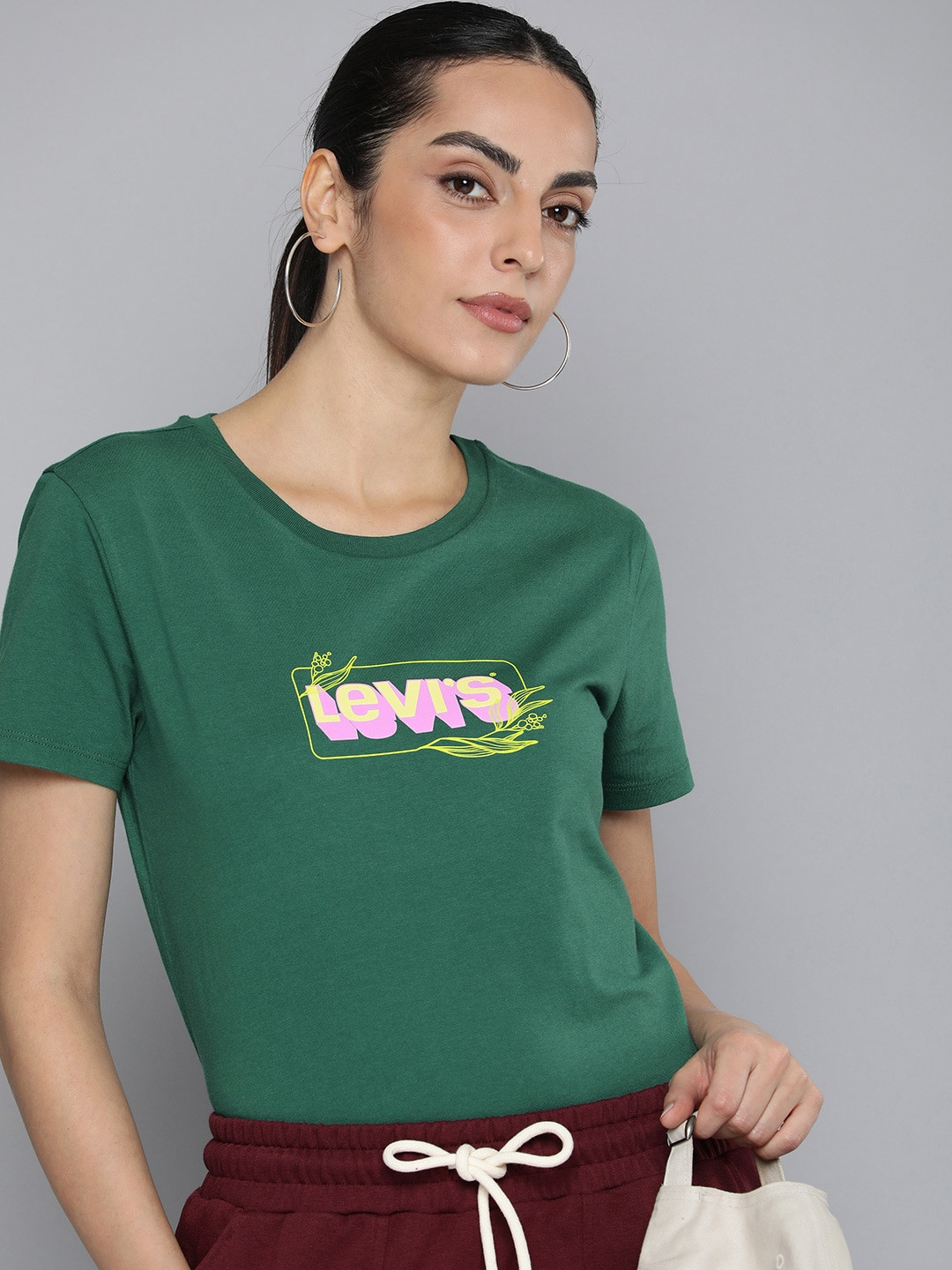 

Levis Brand Logo Printed Pure Cotton T-shirt, Green