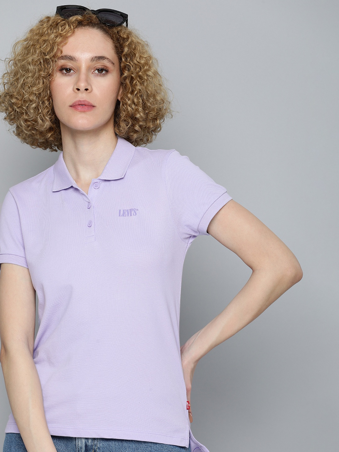 

Levis Polo Collar Pure Cotton T-shirt, Lavender