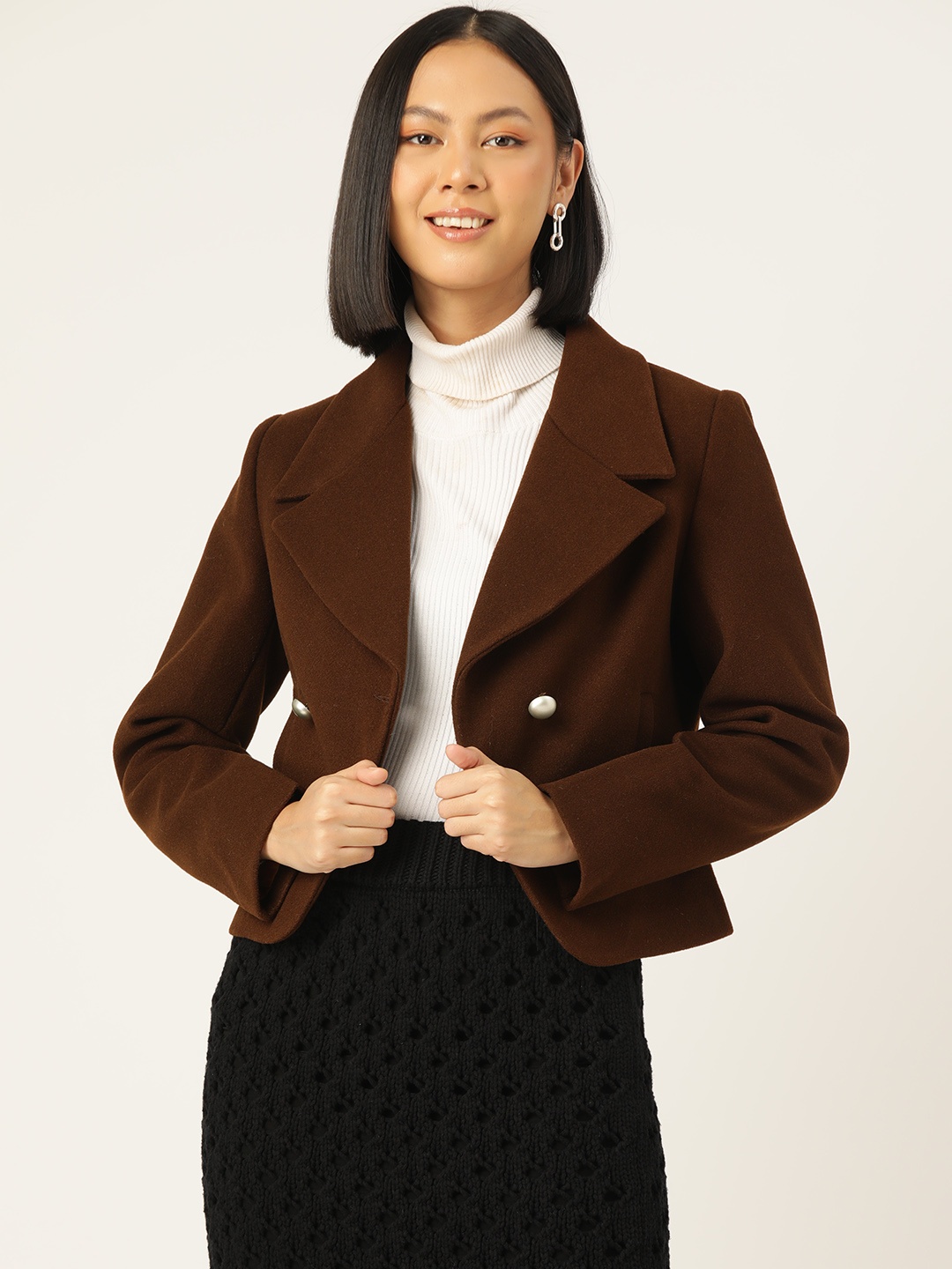 

Okane Double-breasted Peacoat, Brown