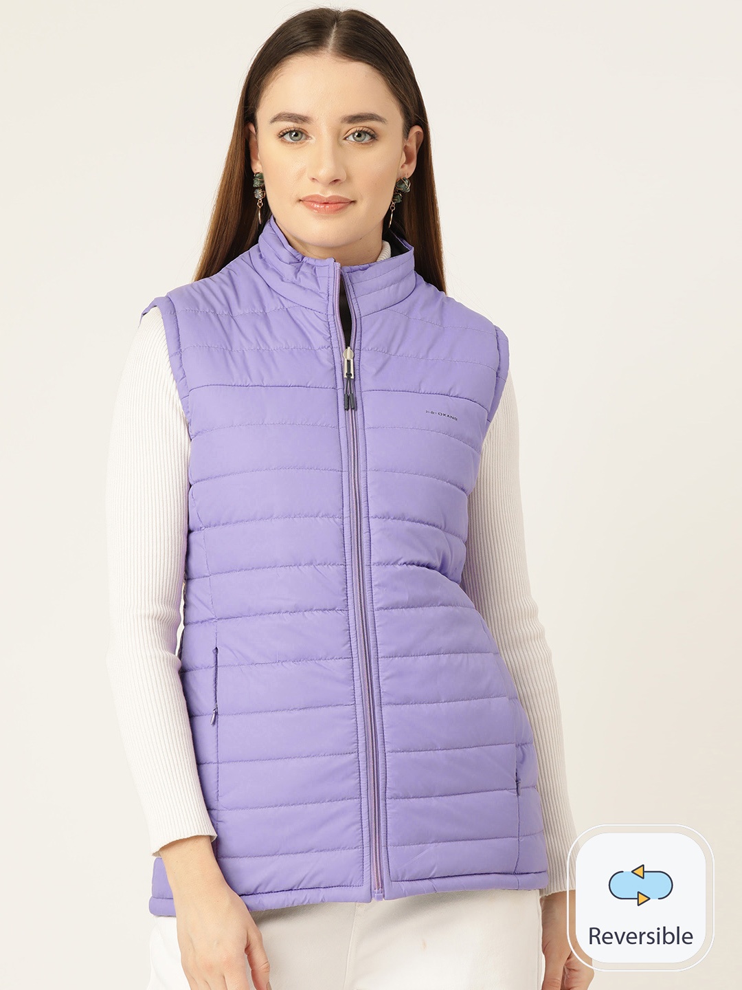 

Okane Sleeveless Reversible Longline Padded Jacket, Lavender