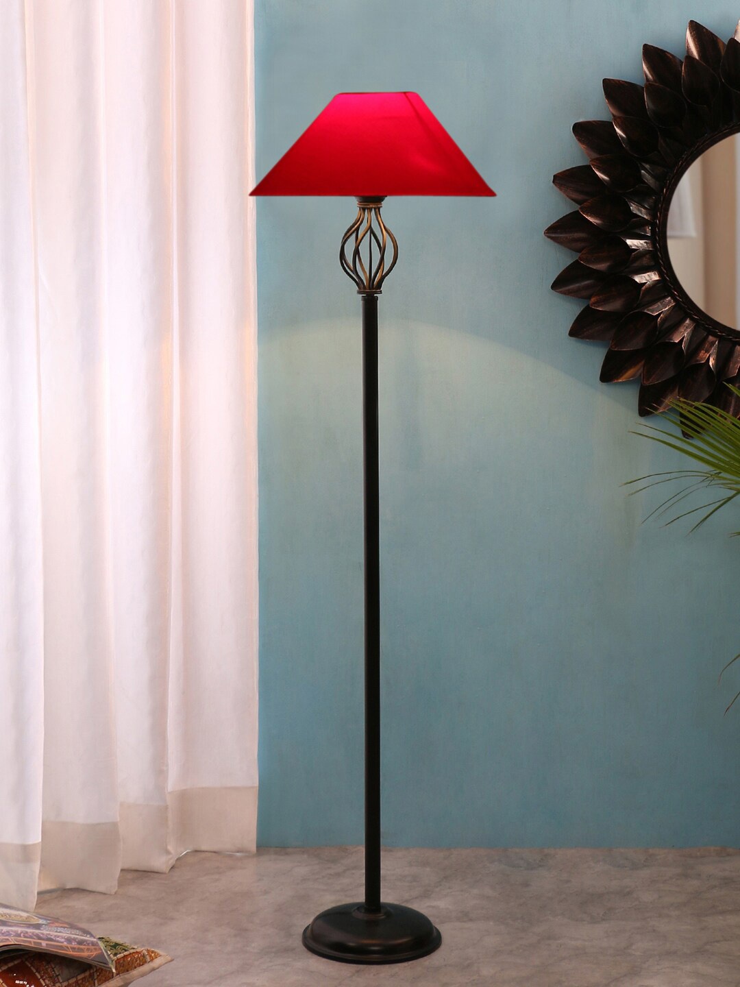 

Devansh Red Cotton Basket Iron Floor Lamp