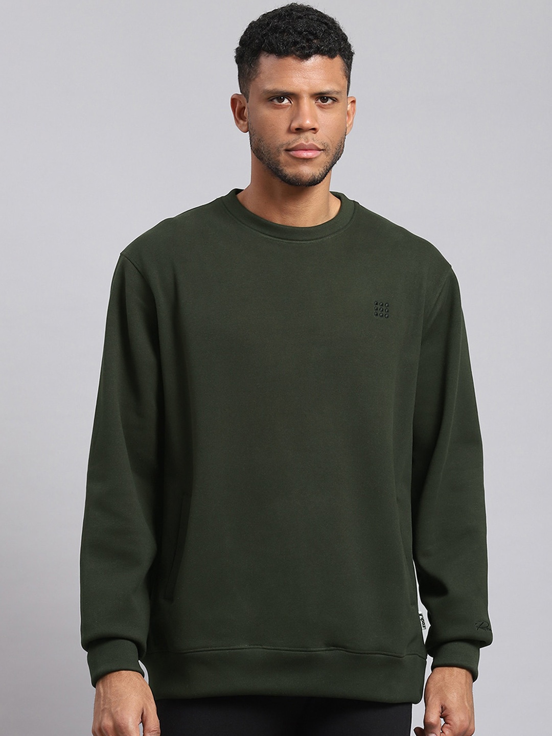 

rock.it Round Neck Long Sleeves Pullover, Olive