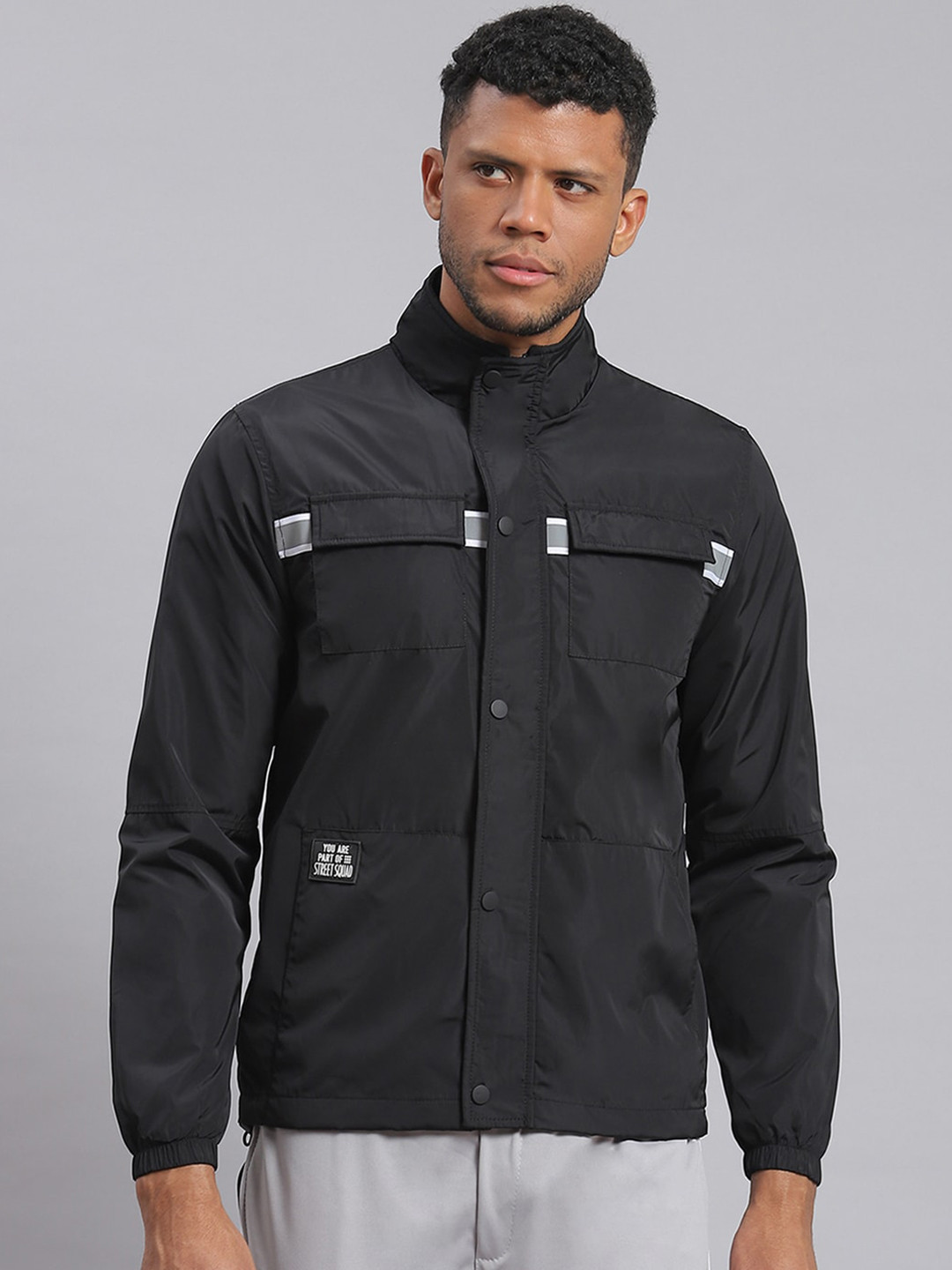 

rock.it Lightweight Stand Collar Bomber Jacket, Black