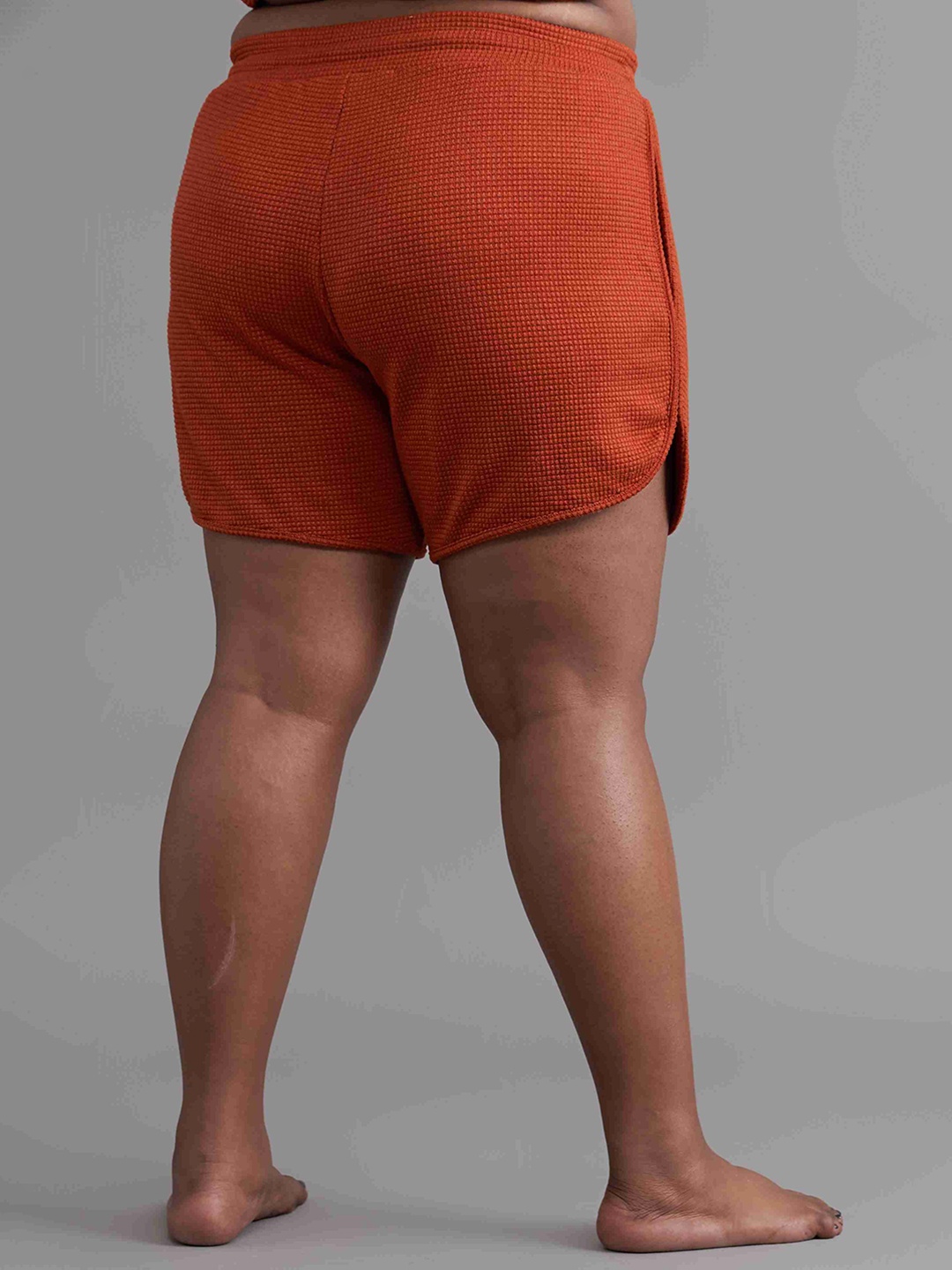 

SPIRIT ANIMAL Women Plus Size Mid Rise Sports Shorts, Rust