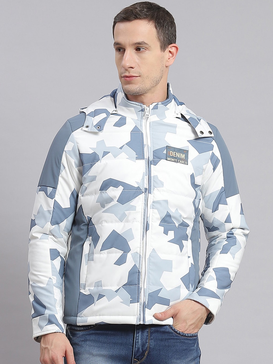 

Monte Carlo Geometric Printed Lightweight Padded Jacket, White