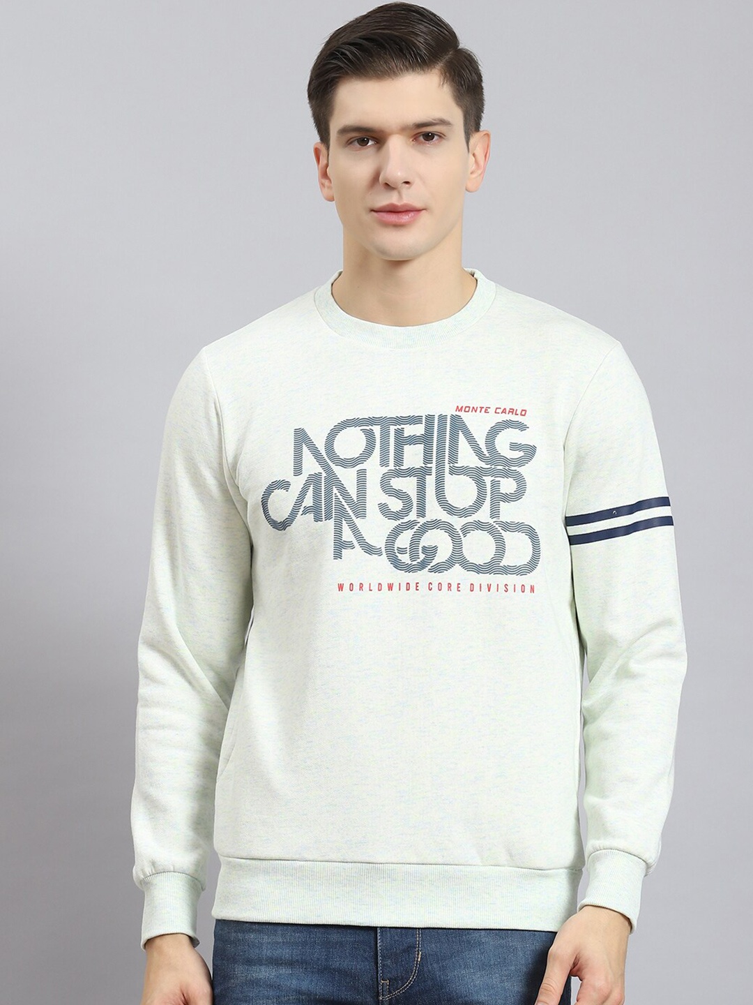 

Monte Carlo Typography Printed Pullover Sweatshirt, Off white