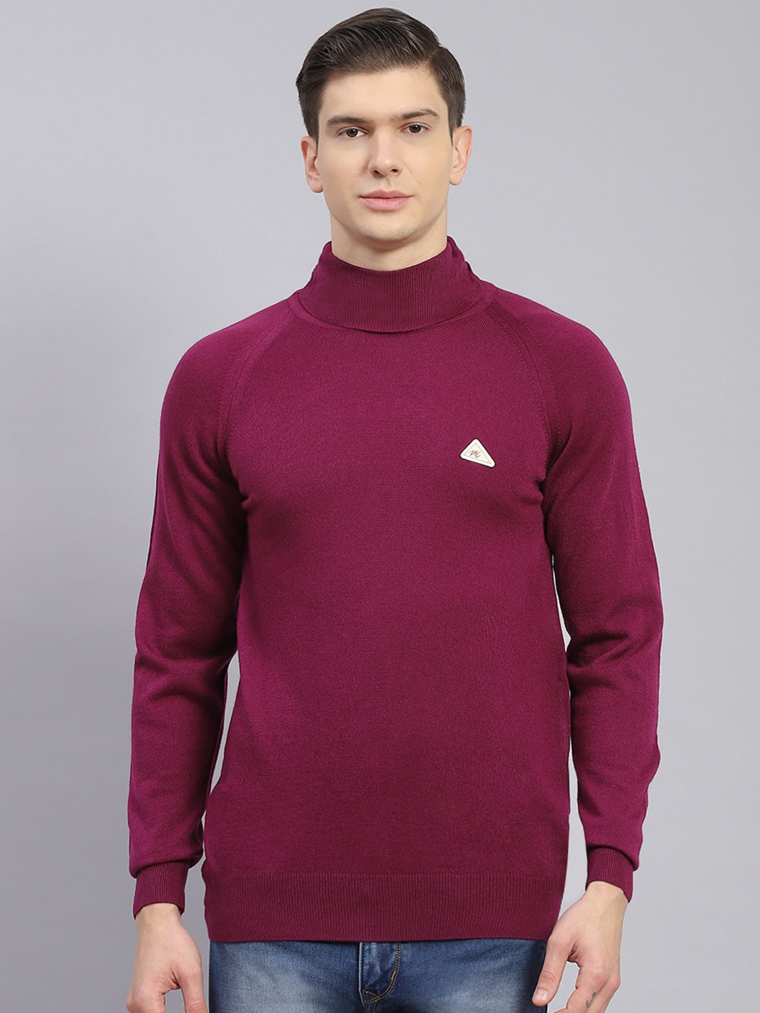 

Monte Carlo High Neck Woollen Pullover Sweater, Purple