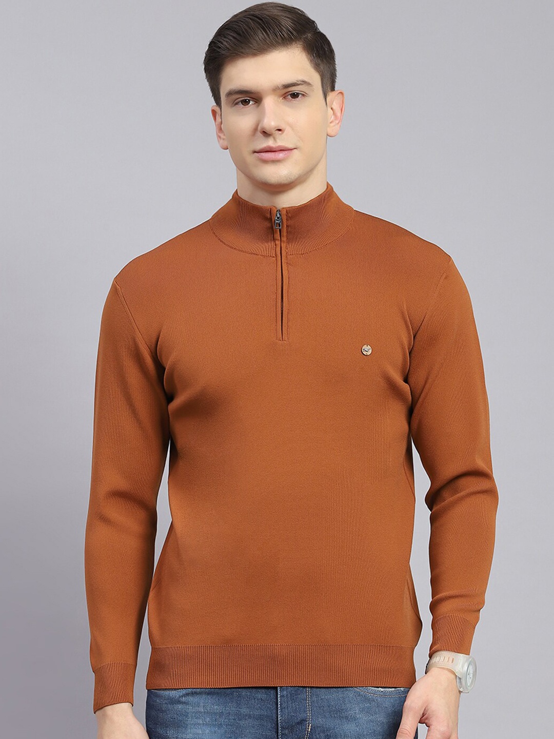 

Monte Carlo Mock Collar Pullover, Rust