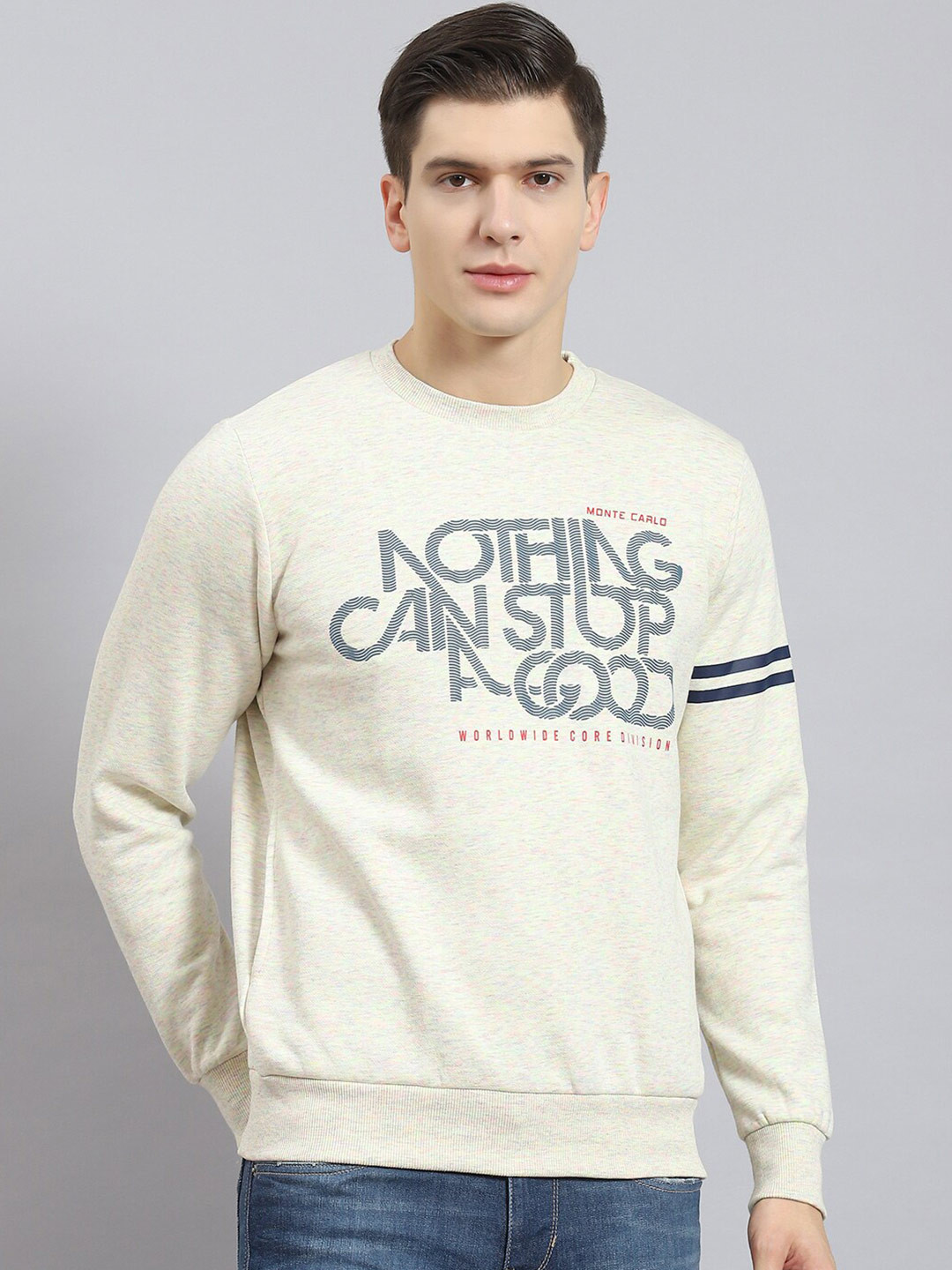

Monte Carlo Typography Printed Pullover Sweatshirt, Beige