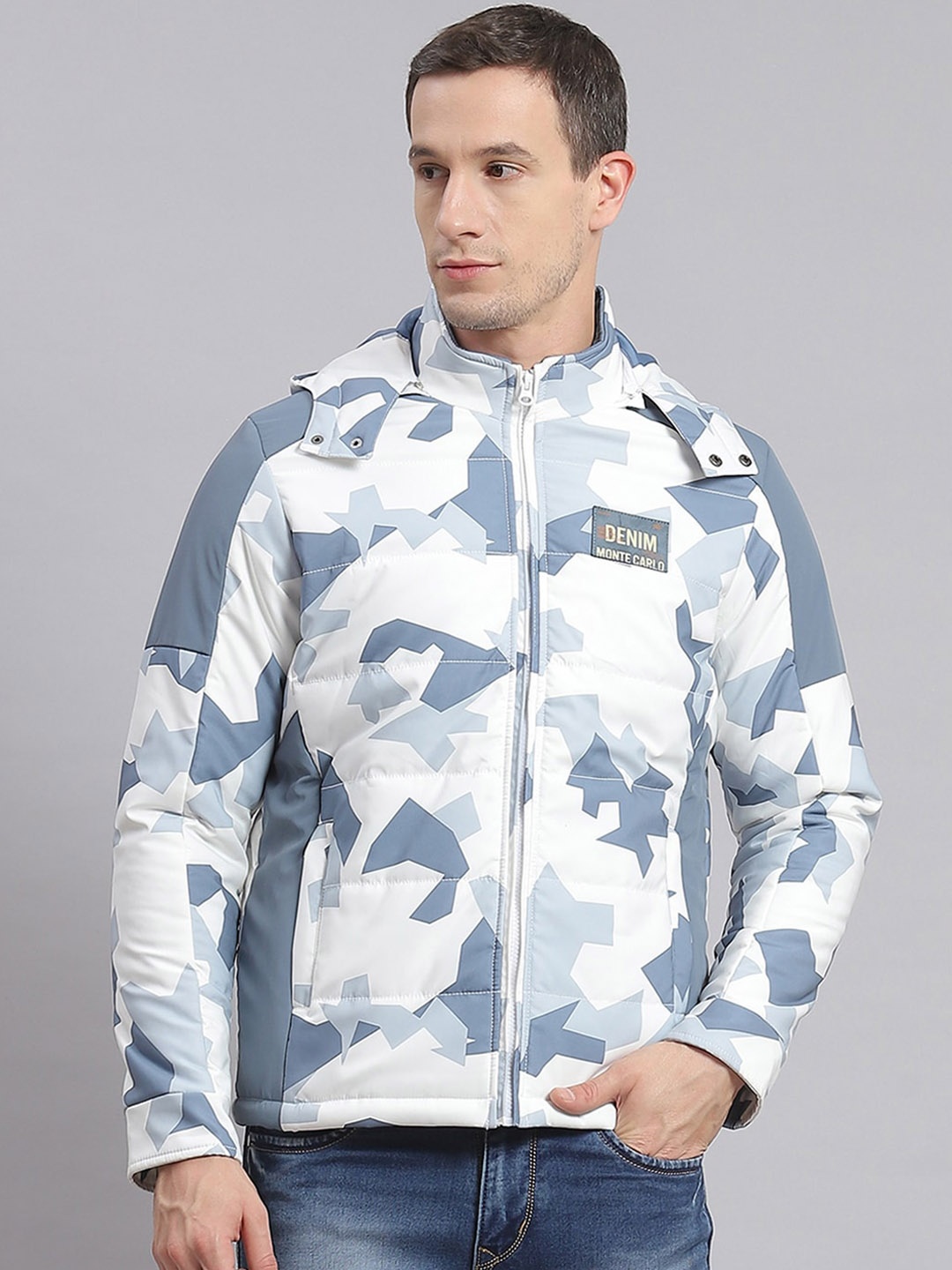 

Monte Carlo Geometric Printed Lightweight Padded Jacket, White