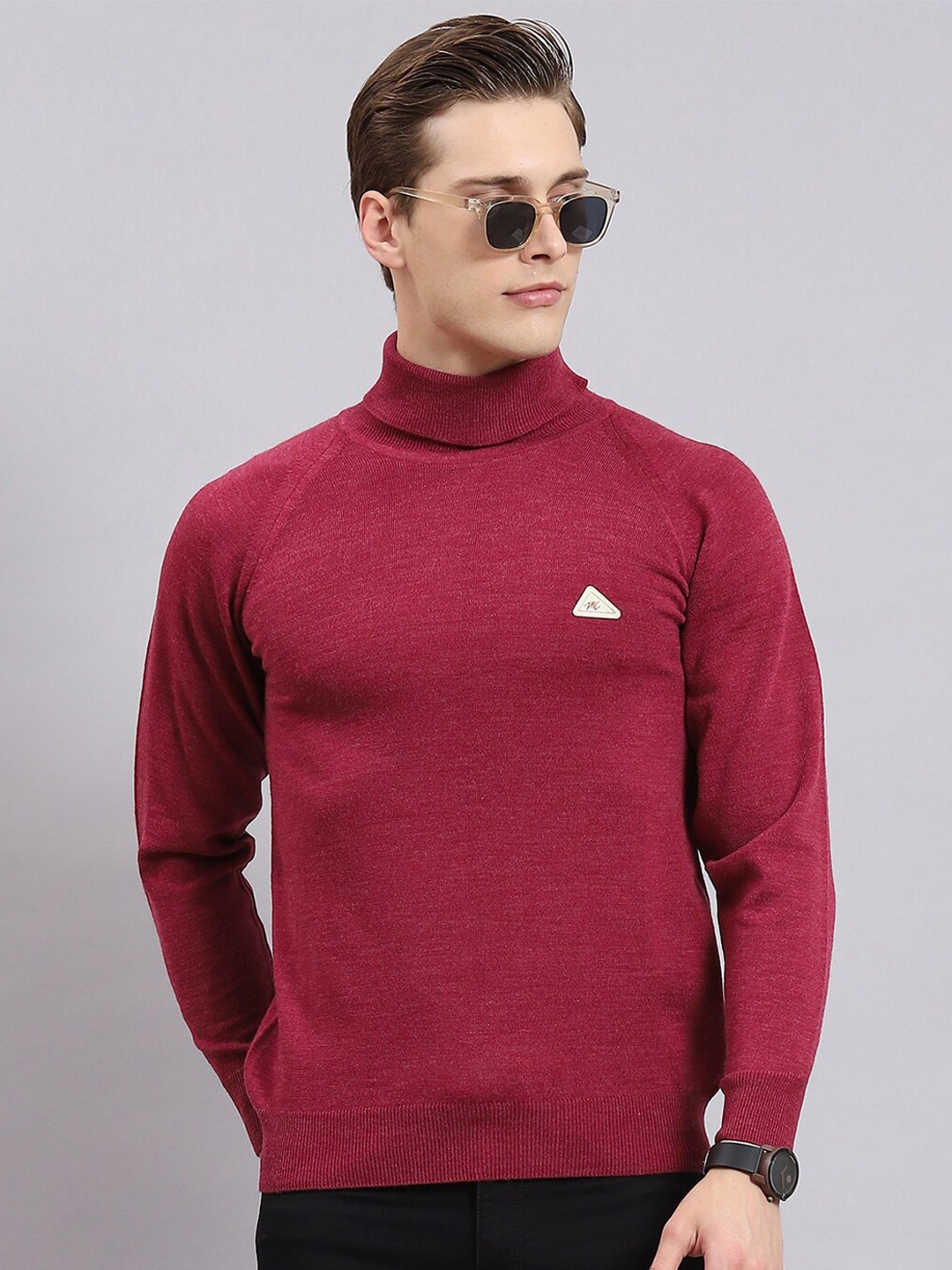 

Monte Carlo Turtle Neck Woollen Pullover, Maroon