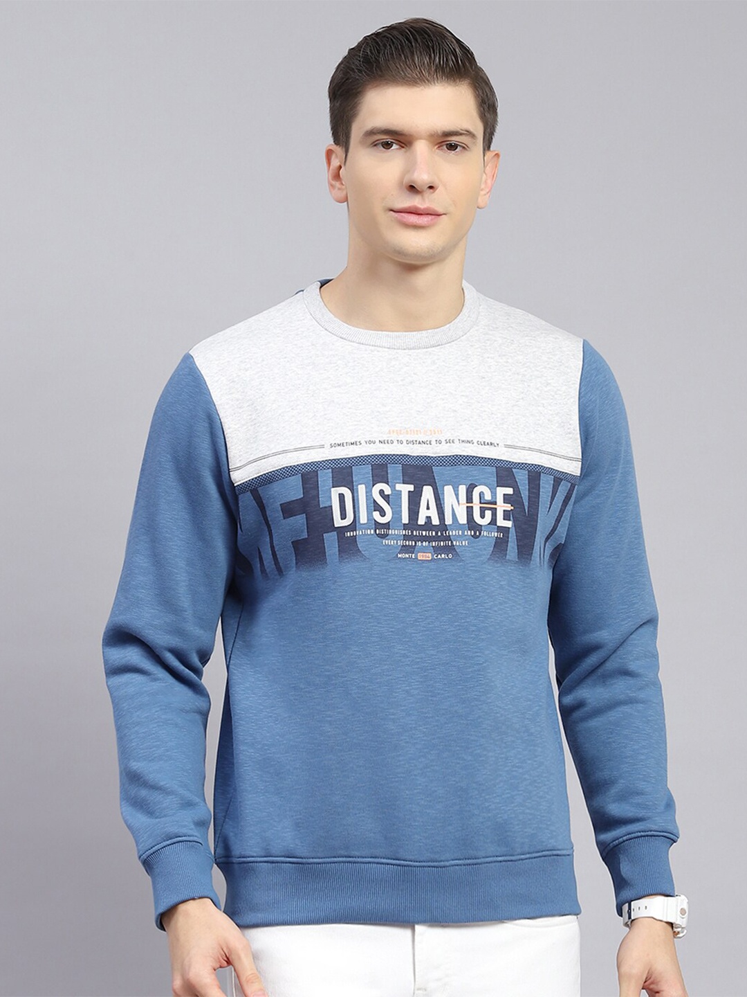 

Monte Carlo Typography Printed Pullover Sweatshirt, Blue