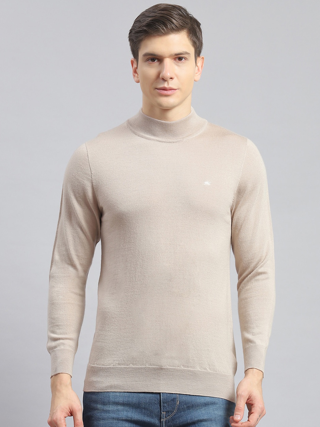 

Monte Carlo Turtle Neck Pure Woollen Pullover, Beige