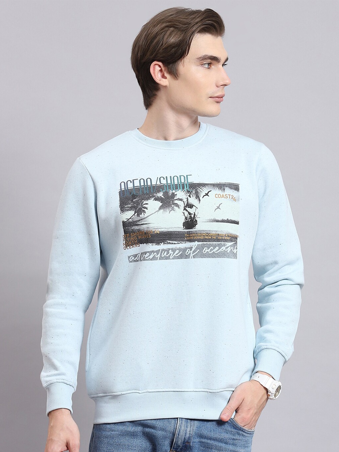 

Monte Carlo Graphic Printed Pullover Sweatshirt, Blue