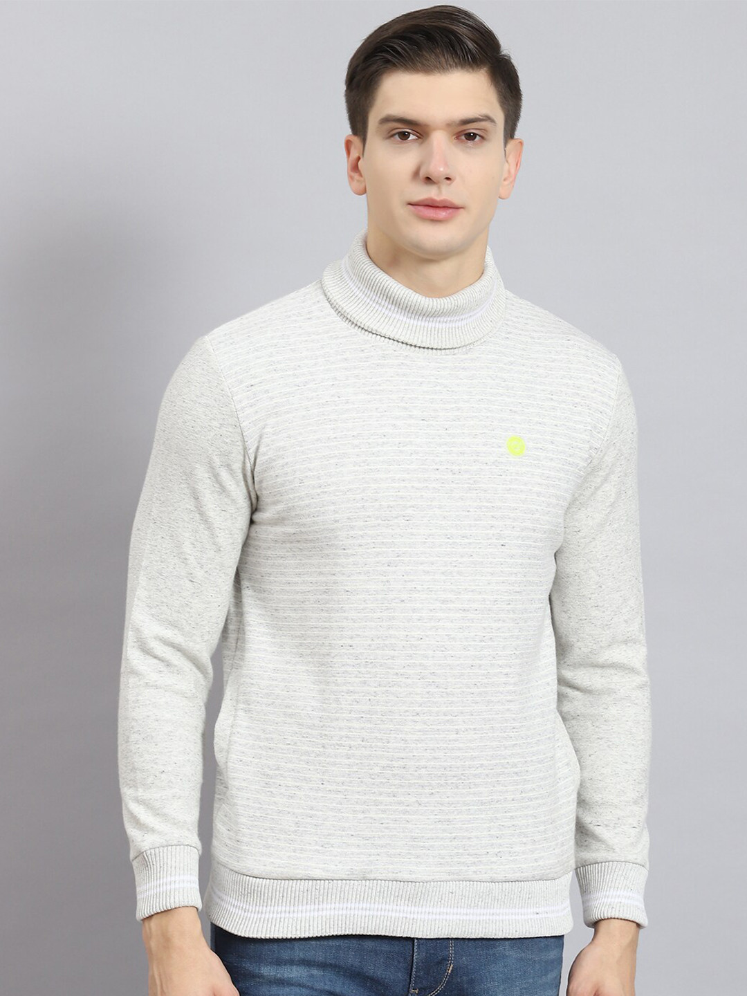 

Monte Carlo Turtle Neck Cotton Sweatshirt, Grey