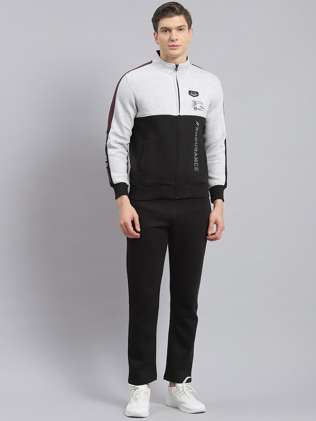 

Monte Carlo Colourblocked Mock Collar Sweatshirt & Pants, Black
