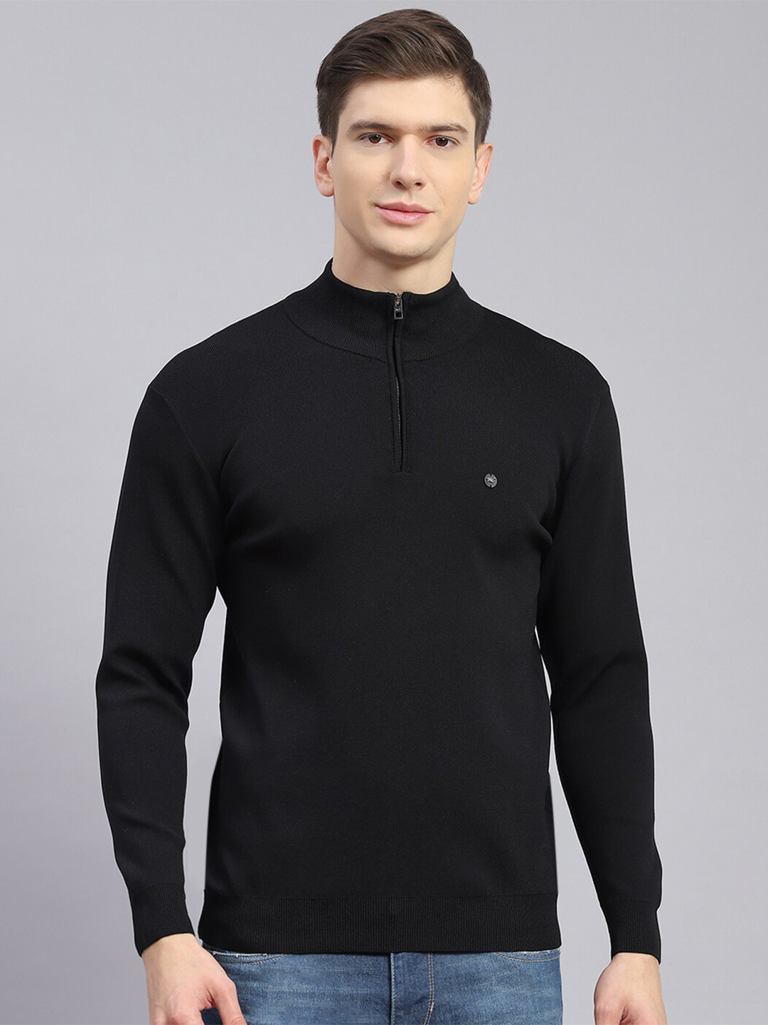 

Monte Carlo High Neck Woollen Pullover, Black