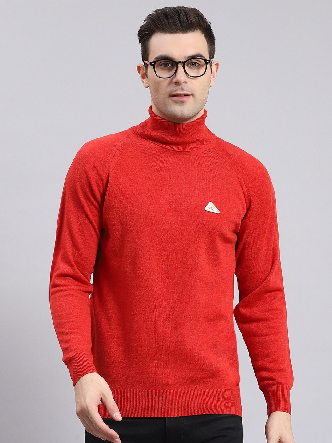 

Monte Carlo Turtle Neck Long Sleeves Pullover, Red