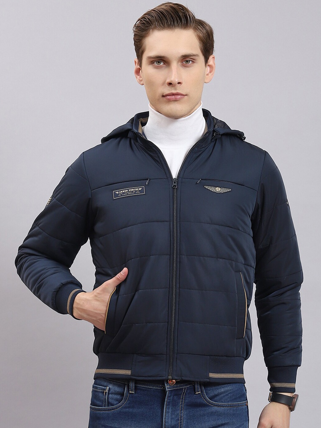 

Monte Carlo Lightweight Hooded Puffer Jacket, Navy blue