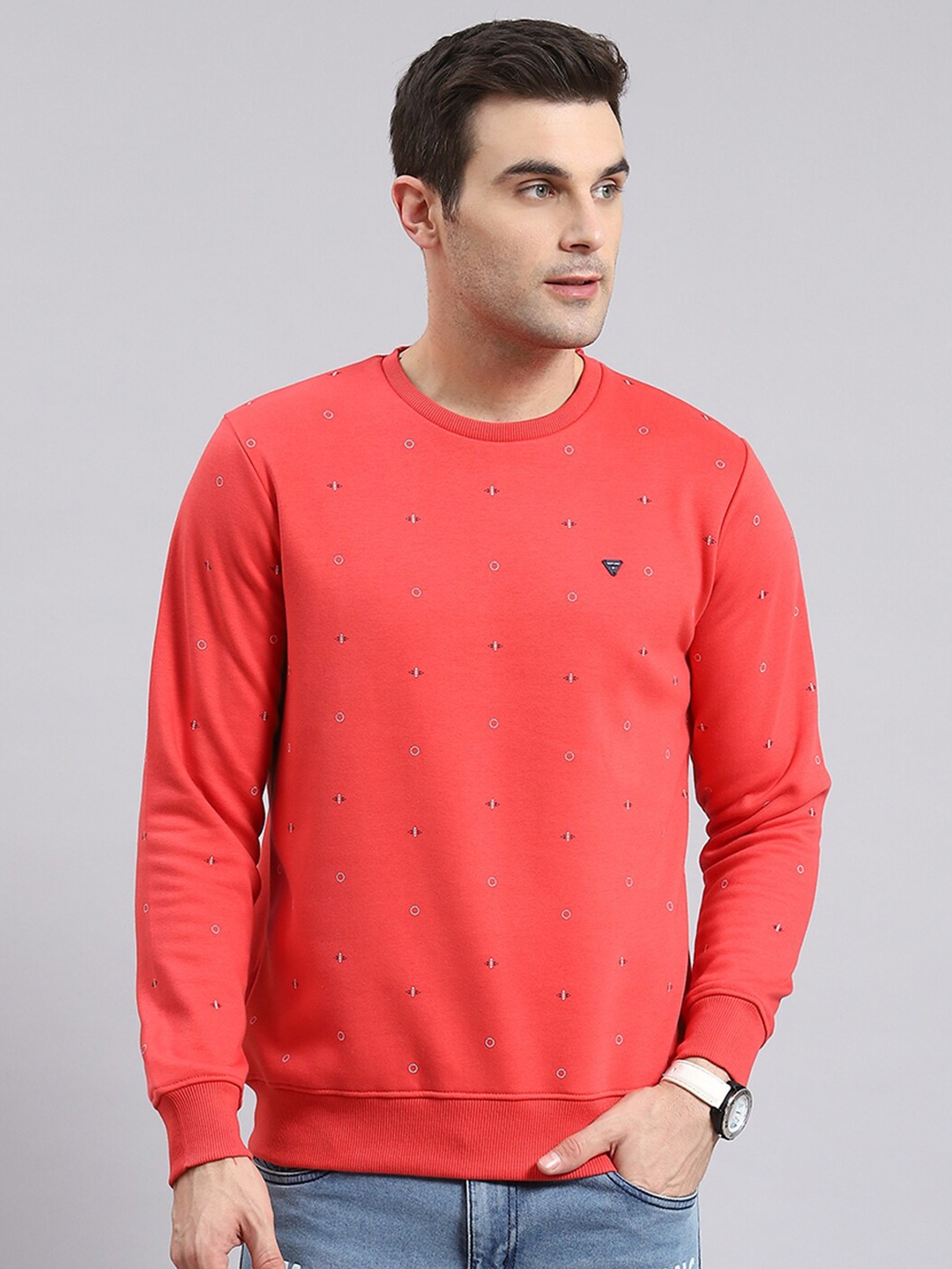 

Monte Carlo Conversational Printed Round Neck Sweatshirt, Pink