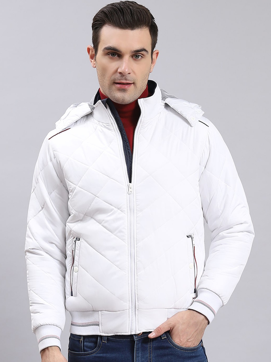 

Monte Carlo Lightweight Hooded Puffer Jacket, White