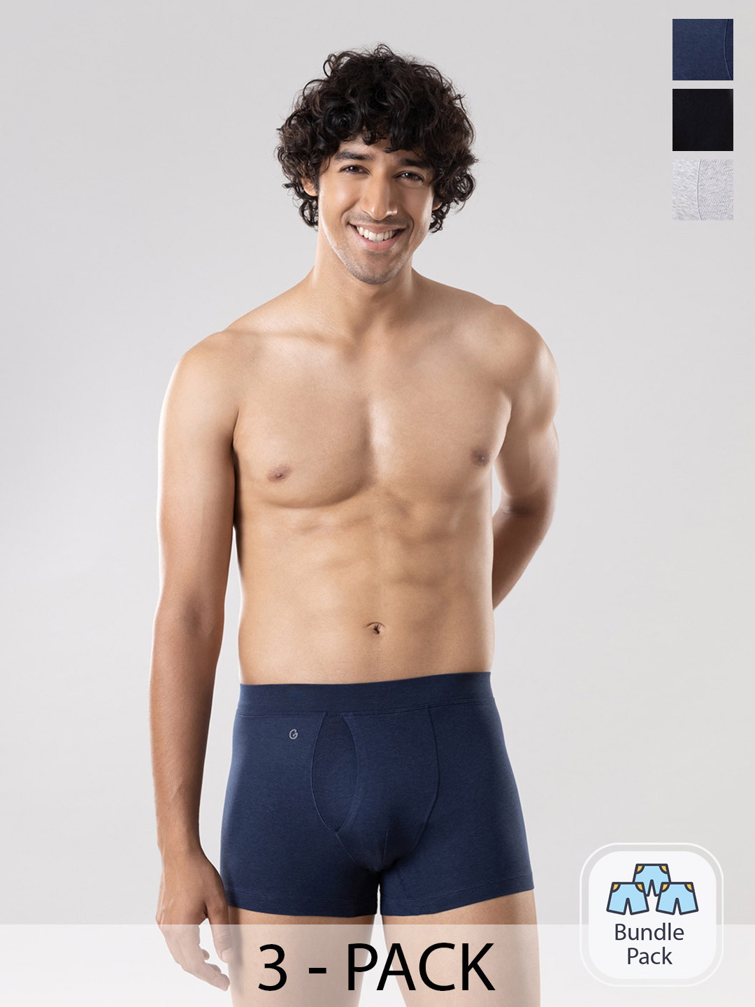 

Gloot Pack Of 3 Anti Odor Trunks 19159956-1-19159940-1-19159870-1, Navy blue