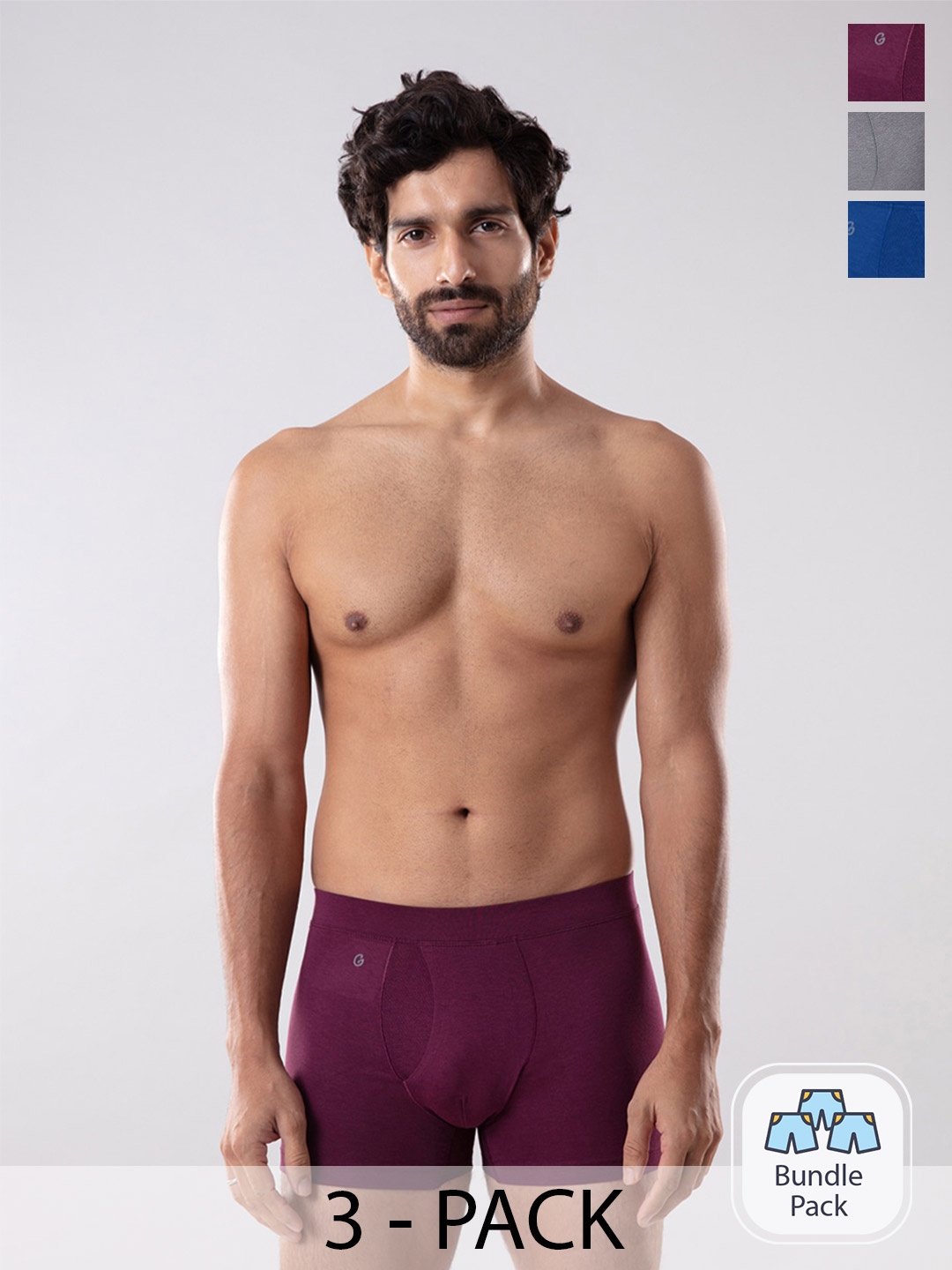 

Gloot Pack Of 3 Anti Odor Trunks 19160162-1-19159898-1-19159884-1, Burgundy
