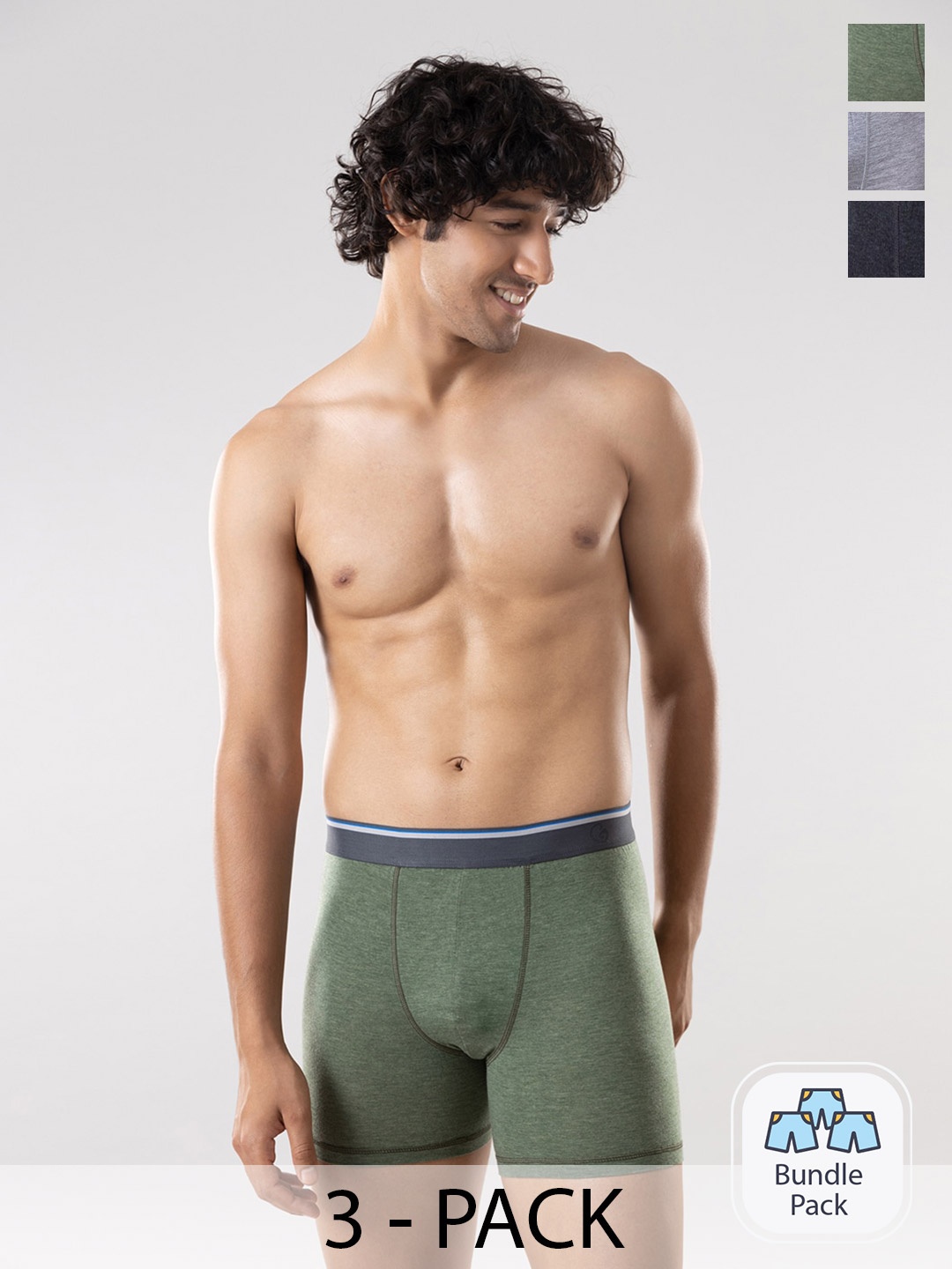 

Gloot Pack Of 3 Anti Odor Trunks 19159878-1-19159888-1-19159960-1, Olive