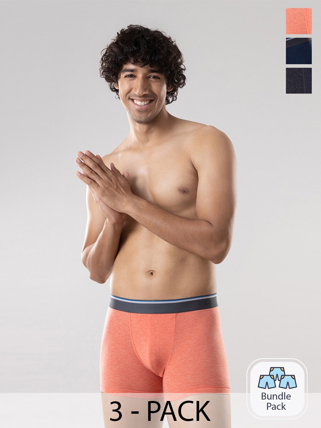 

Gloot Pack Of 3 Anti Odor Trunks 19159926-1-19159928-1-19159838-1, Coral