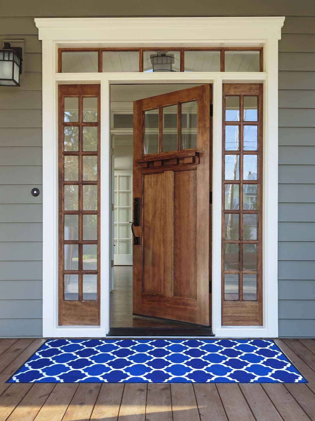 

Matz and More Blue & White Printed Anti Slip Floor Runner